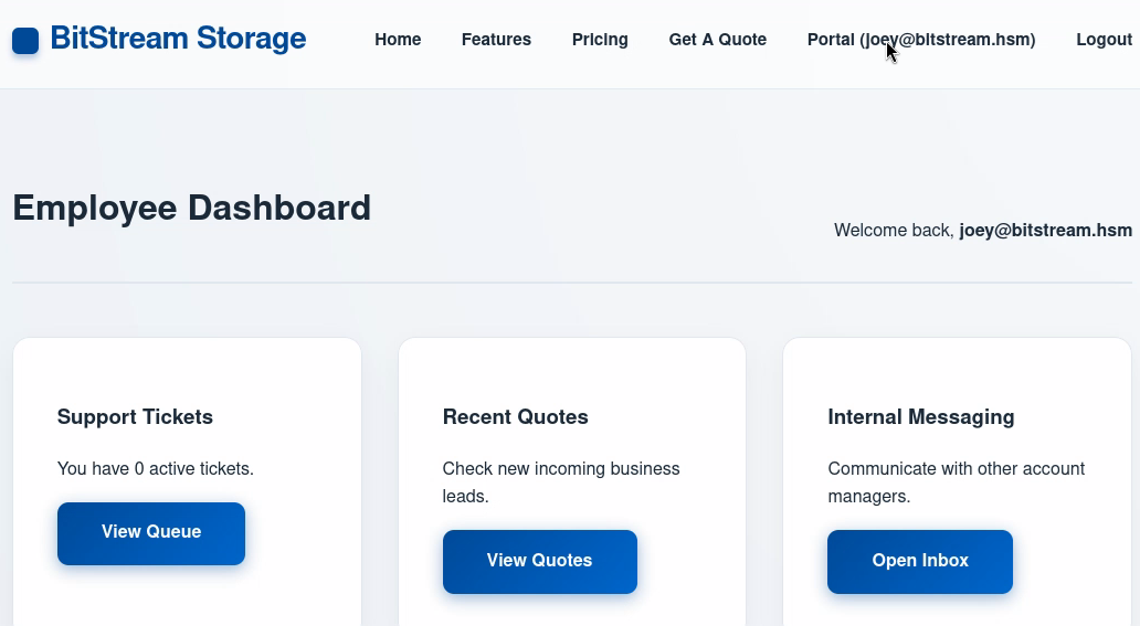 internal dashboard